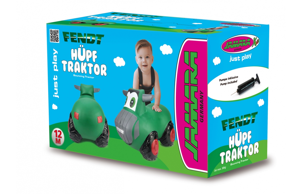 JAMARA Fendt Hüpftraktor mit Pumpe - Indoor - Schwarz - Grün - Junge/Mädchen - 1 Jahr(e) - 50 kg - 527 mm