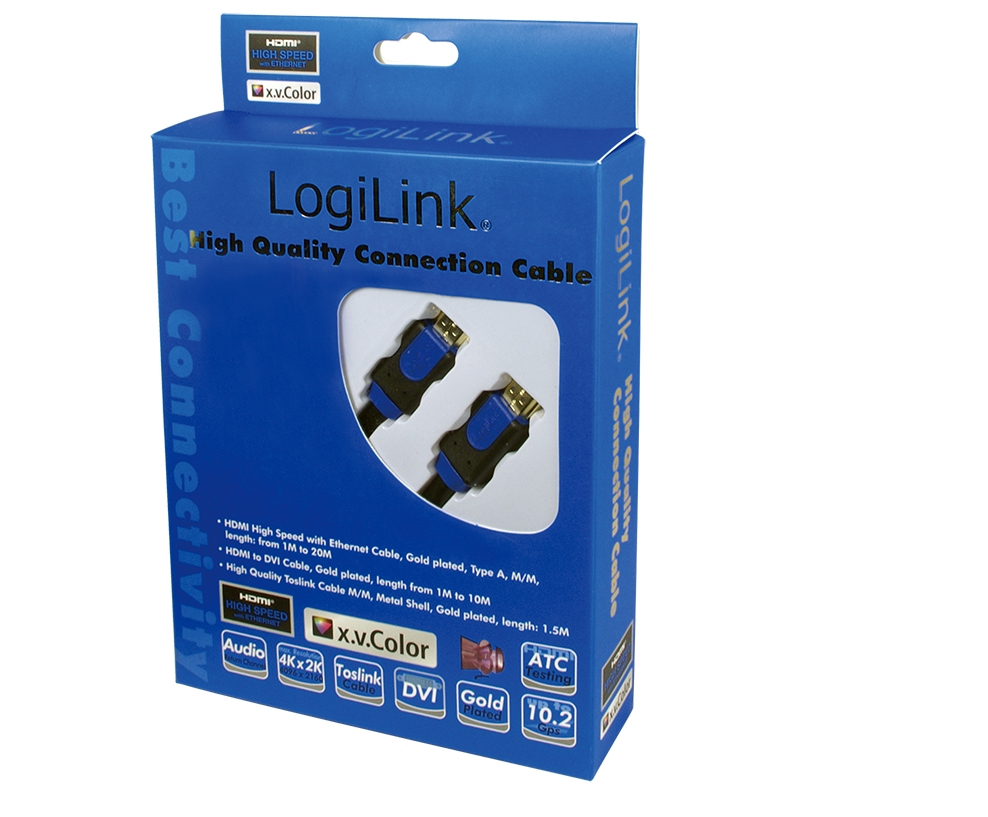 LogiLink CHB1101 - 1 m - Kabel - Digital / Display / Video, Netzwerk 1 m - 19-polig