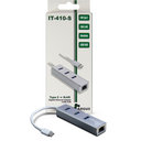 Inter-Tech Argus IT-410-S - USB 3.2 Gen 1 (3.1 Gen 1) Type-C - RJ-45,USB 3.2 Gen 1 (3.1 Gen 1) Type-A - Grau - Aluminium - LAN,USB - Gigabit Ethernet