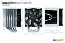 Be Quiet! Shadow Rock 3 White - Kühler - 12 cm - 1600 RPM - 11,5 dB - 24,4 dB - Weiß