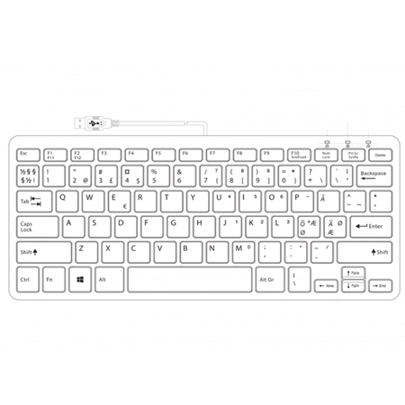 R-Go Compact Tastatur - QWERTY (NORDIC) - weiß - kabelgebunden - Mini - Verkabelt - USB - QWERTY - Weiß