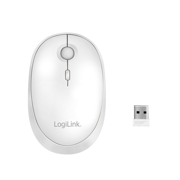 LogiLink optical Maus 2.4 GHz weiß Bluetooth wireless - Maus - Optisch