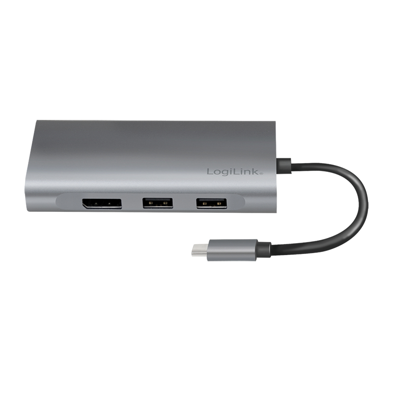 LogiLink Dockingstation USB 3.2 Gen1 USB-C 8-Port PD silber