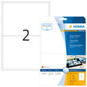 HERMA Etiketten A4 199.6x143.5 mm weiß Papier glänzend 50 St. - Weiß - Abgerundetes Rechteck - Dauerhaft - Papier - Glanz - Laser