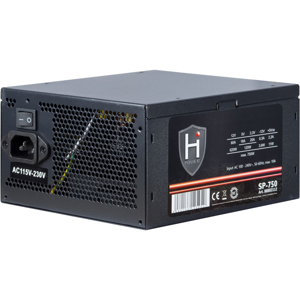 Inter-Tech HIPOWER SP-750 - 750 W - 100 - 240 V - 50/60 Hz - 10 A - Aktiv - 120 W