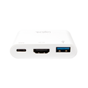 LogiLink 0.14m - 2xUSB-C/HDMI+USB A - Weiß - 0,14 m - 59,1 mm - 40,2 mm - 14,1 mm - 30 g