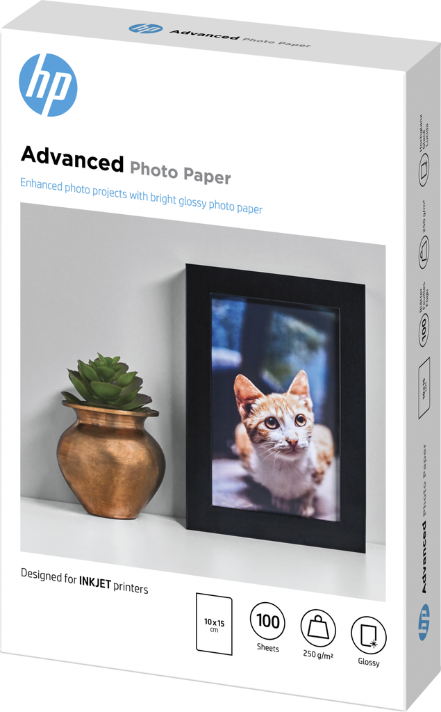HP DeskJet Advanced Glossy Photo Paper A4 Foto-Papier - 250 g/m² - 100x150 mm - 100 Blatt