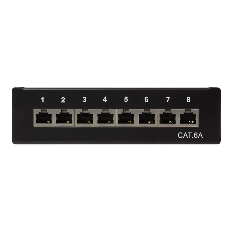 LogiLink Patch Panel - RJ-45 X 8 - Schwarz, RAL 9005