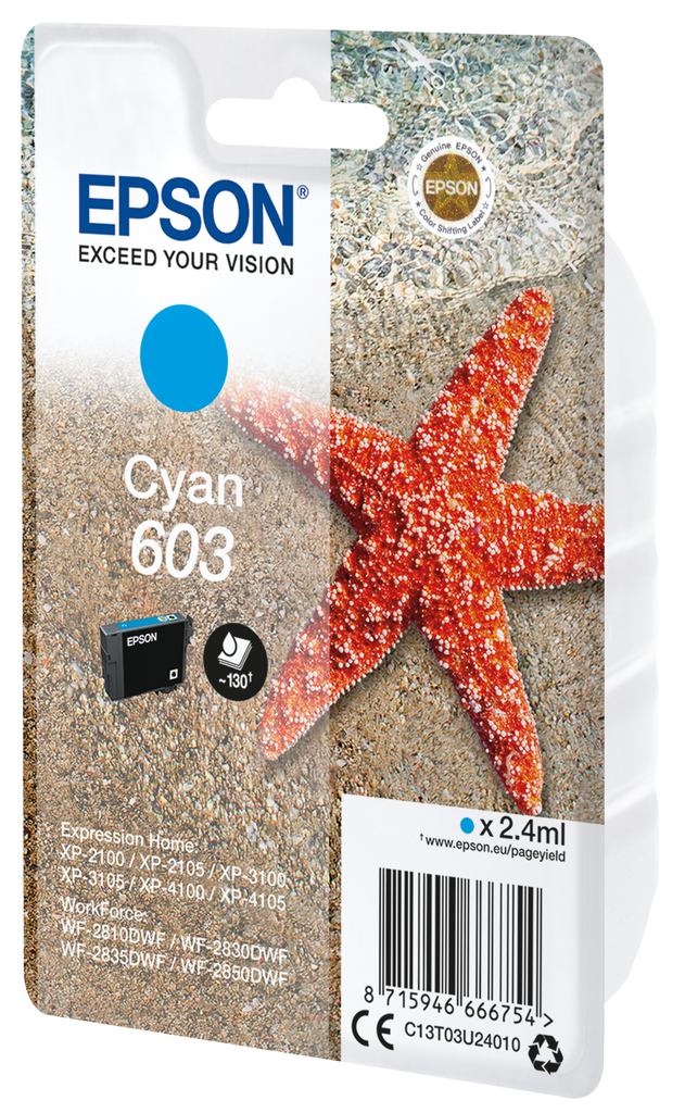 Epson Singlepack Cyan 603 Ink - Standardertrag - 2,4 ml - 1 Stück(e)