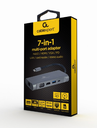 Gembird A-CM-COMBO7-01 USB Type-C 7-in-1 multi-port adapter Hub3.0+ HDMI+ VGA+ PD+ card - Adapter - Audio/Multimedia