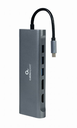 Gembird A-CM-COMBO8-01 USB Type-C 8-in-1 multi-port adapter Hub3.0+ HDMI+ DisplayPort+ - Adapter - Audio/Multimedia