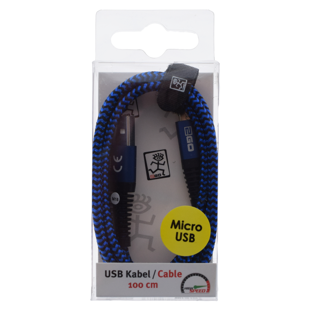 ACV Cable Micro-USB 1m blue - Kabel - Digital/Daten