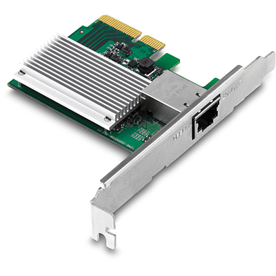 TRENDnet TEG-10GECTX - Eingebaut - Verkabelt - PCI Express - Ethernet - 10000 Mbit/s - Grün - Grau