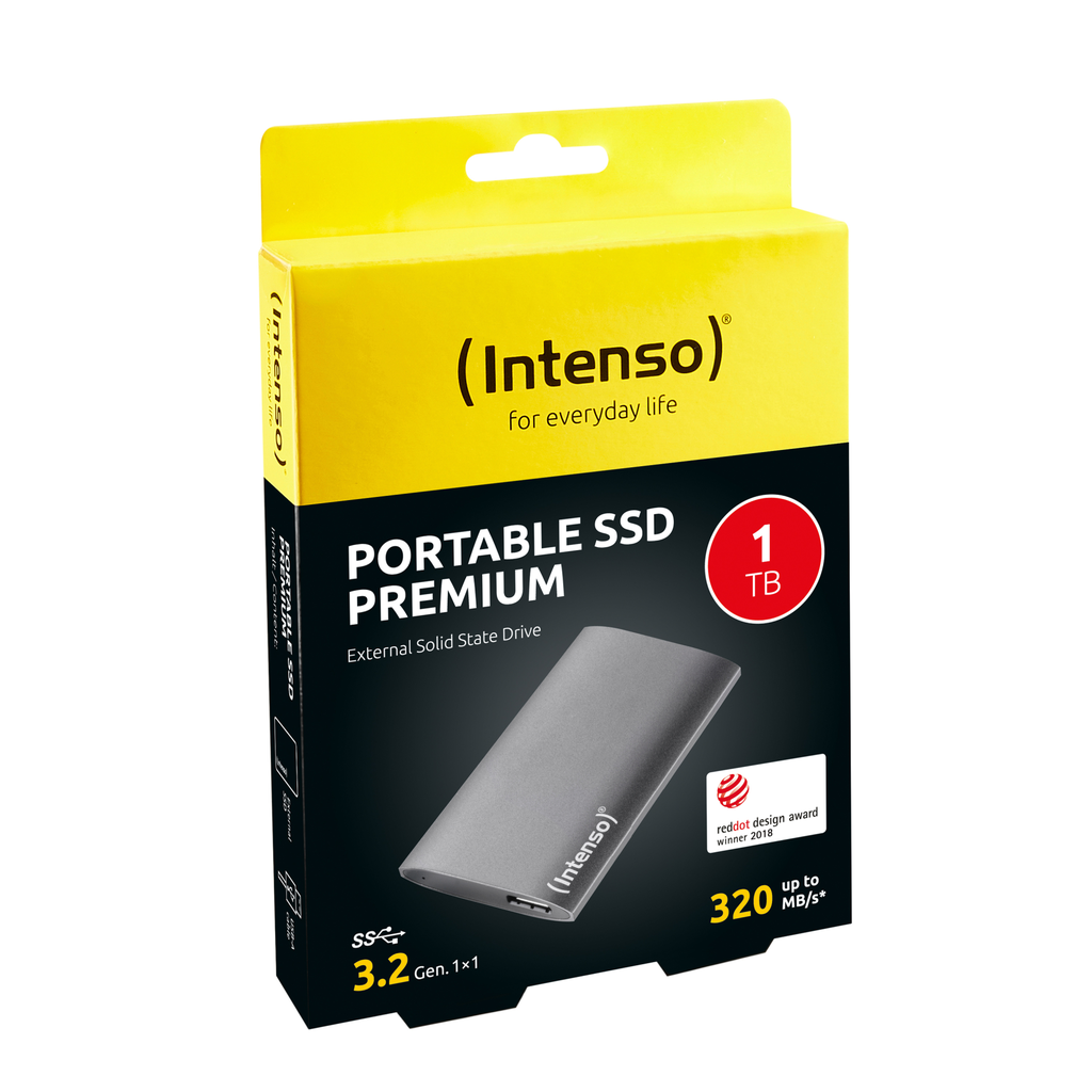 Intenso 1TB Premium Edition - 1000 GB - 1.8" - USB Typ-A - 3.2 Gen 1 (3.1 Gen 1) - 320 MB/s - Anthrazit