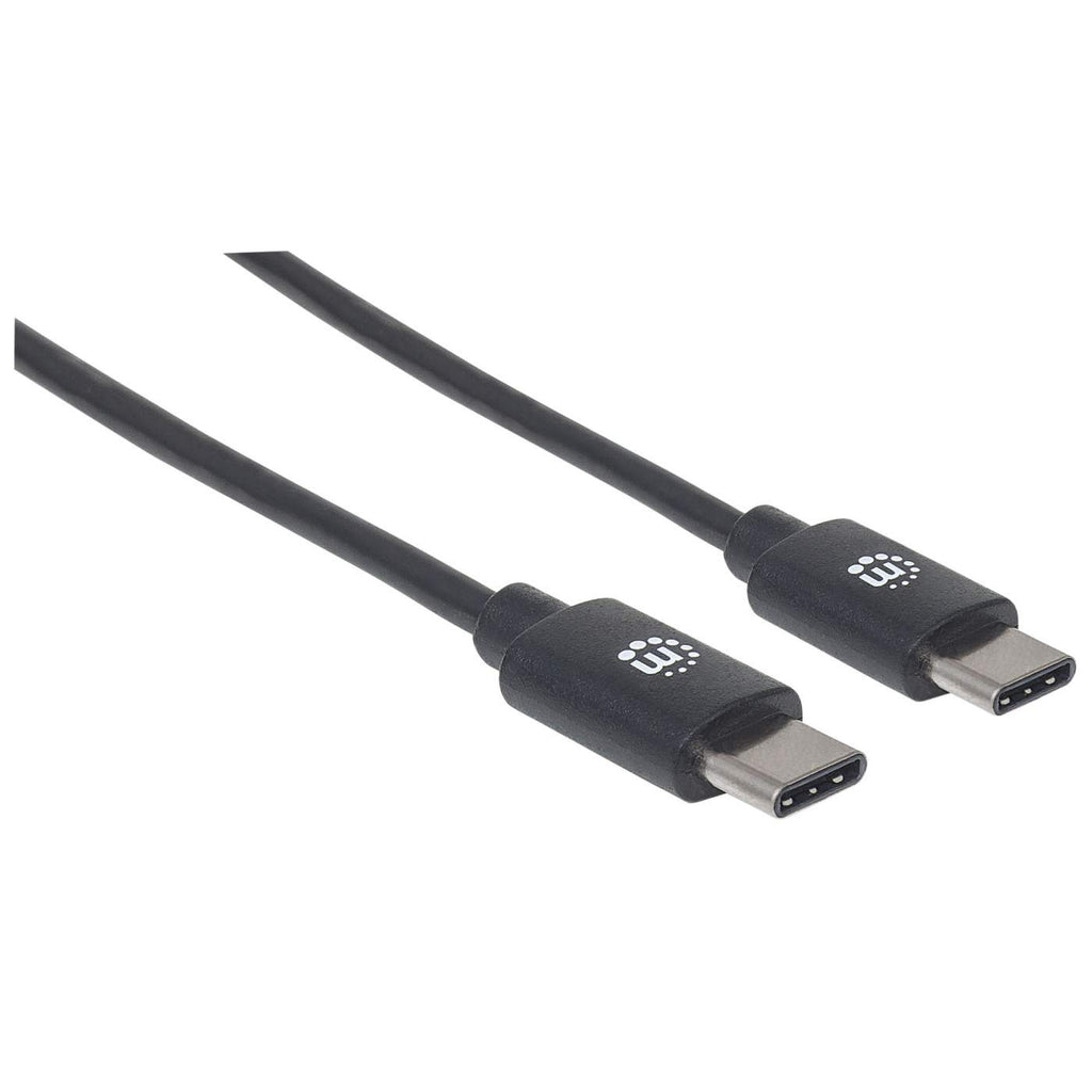 Manhattan USB 2.0 Typ C-Kabel - Typ C-Stecker auf Typ C-Stecker - 480 Mbit/s - 1 m - schwarz - 1 m - USB C - USB C - USB 2.0 - 480 Mbit/s - Schwarz