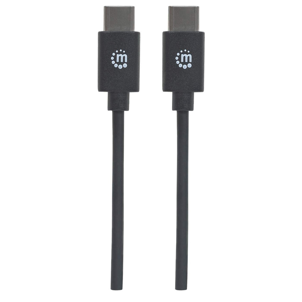 Manhattan USB 2.0 Typ C-Kabel - Typ C-Stecker auf Typ C-Stecker - 480 Mbit/s - 1 m - schwarz - 1 m - USB C - USB C - USB 2.0 - 480 Mbit/s - Schwarz