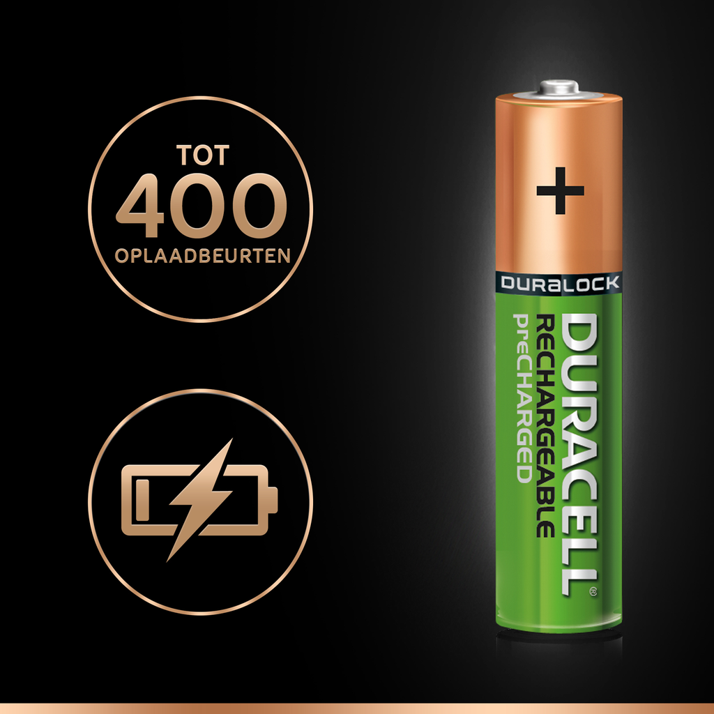 Duracell StayCharged HR03 Micro AAA -Akku NiMH 900 mAh 1.2 V 4 St. - Batterie - Micro (AAA)