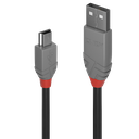 Lindy 36723 USB Kabel 2 m USB A Mini-USB B Männlich Schwarz - Grau