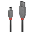 Lindy 36723 USB Kabel 2 m USB A Mini-USB B Männlich Schwarz - Grau