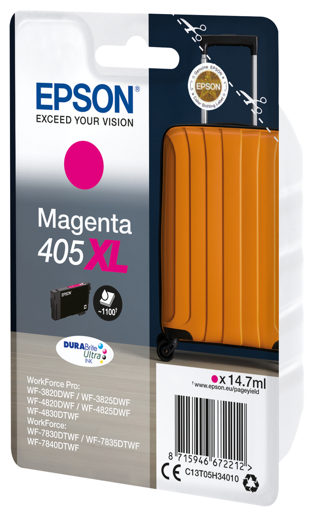 Epson Singlepack Magenta 405XL DURABrite Ultra Ink - Hohe (XL-) Ausbeute - 14,7 ml - 1 Stück(e) - Einzelpackung