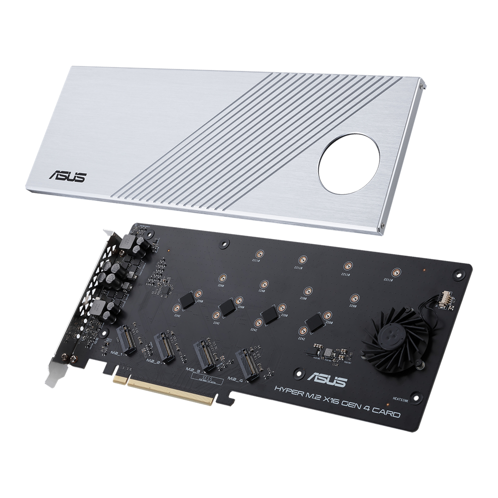 ASUS Hyper M.2 x16 Gen 4 - PCIe - M.2 - PCIe 4.0 - Silber - PC - Aktiv