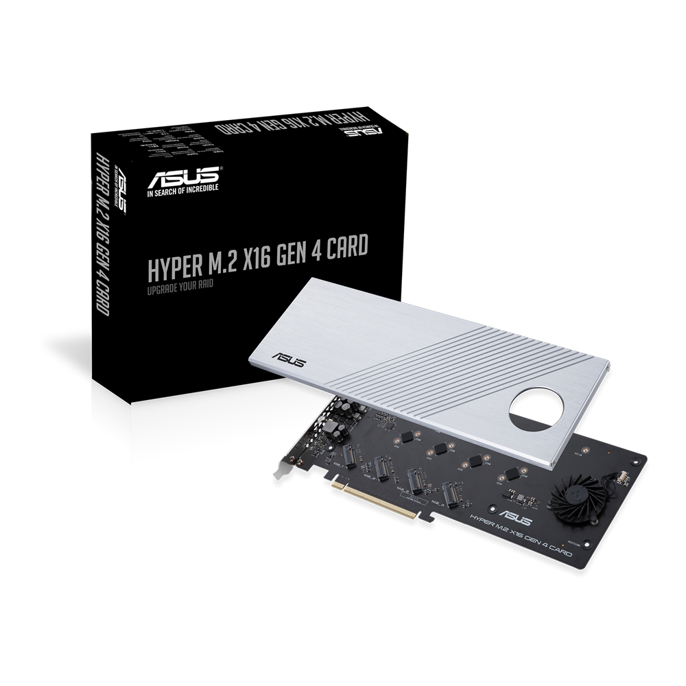 ASUS Hyper M.2 x16 Gen 4 - PCIe - M.2 - PCIe 4.0 - Silber - PC - Aktiv