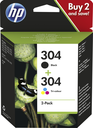 HP 304 2er-Pack Schwarz/Cyan/Magenta/Gelb Original Tintenpatronen - Standardertrag - Tinte auf Pigmentbasis - Tinte auf Farbstoffbasis - 4 ml - 2 ml - 2 Stück(e)