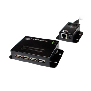 LogiLink USB 2.0 Cat. 5 Extender with 4-Port Hub, Receiver and Transmitter - USB-Erweiterung - USB 2.0