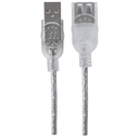 Manhattan Hi-Speed USB 2.0 Verlängerungskabel - USB 2.0 - Typ A Stecker - Typ A Buchse - 480 Mbps - 1,8 m - Silber - 1,8 m - USB A - USB A - USB 2.0 - Männlich/Weiblich - Silber