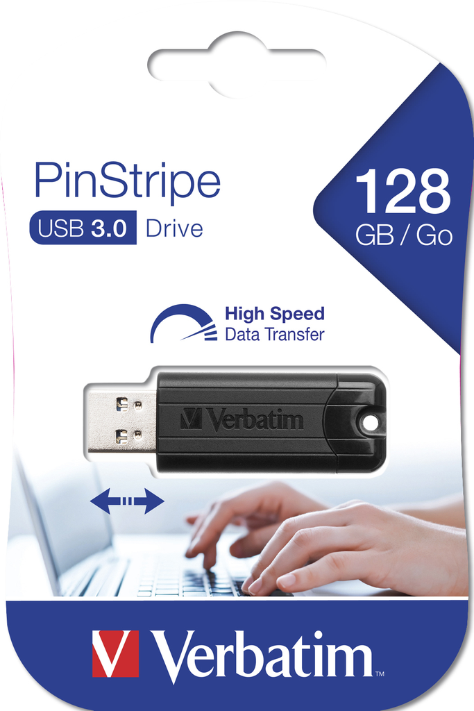 Verbatim Store 'n' Go Pin Stripe USB Drive - USB-Flash-Laufwerk - 128 GB