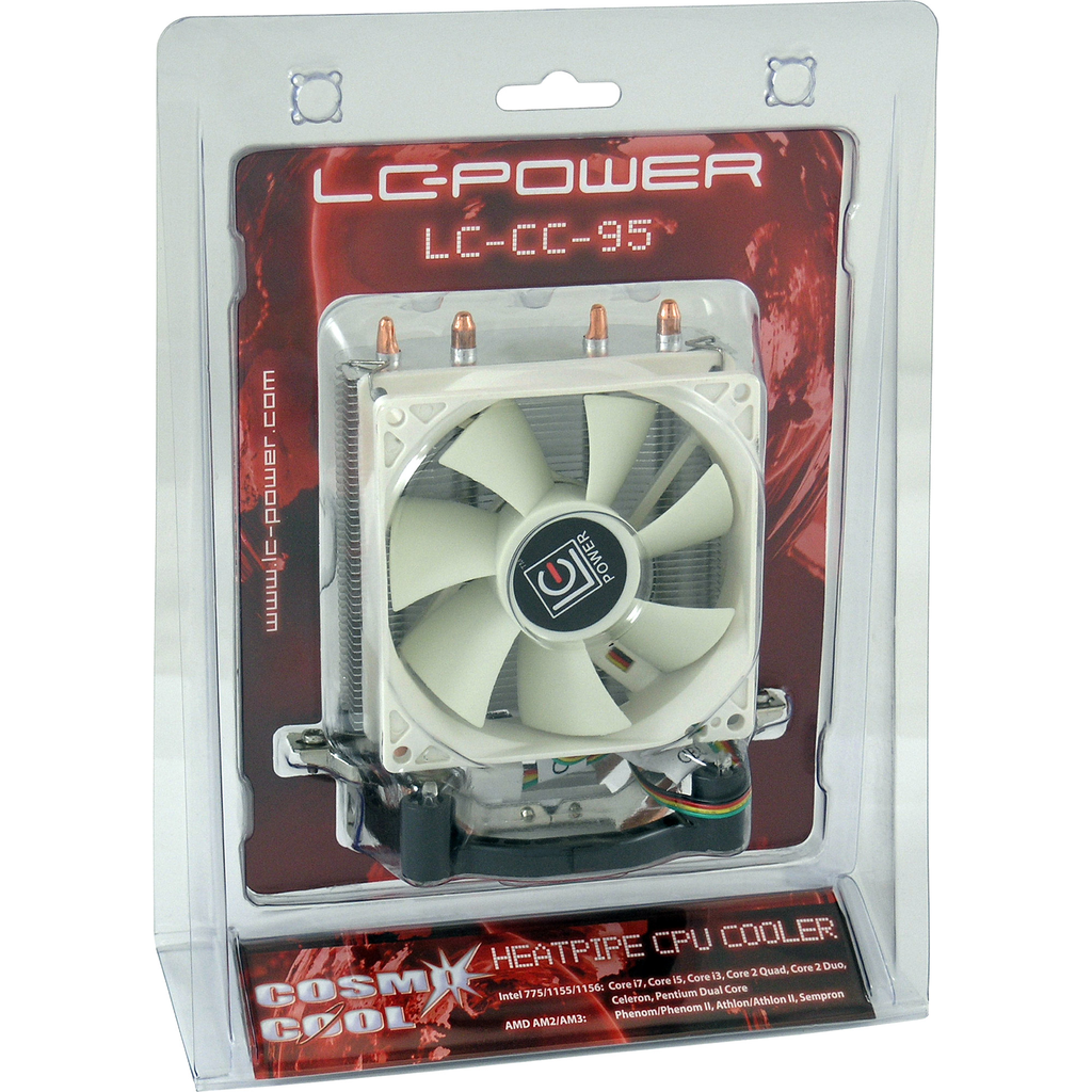 LC-Power LC-CC-95 - Cooler - 9.2 cm - Silver - White