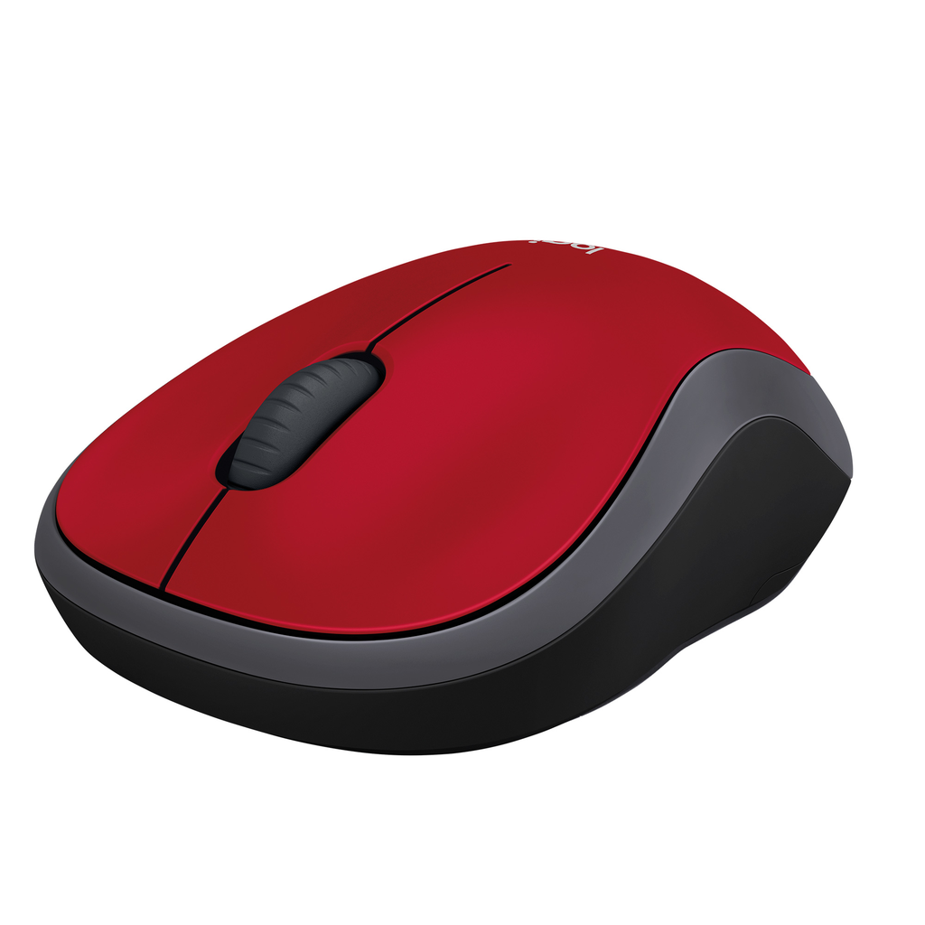 Logitech M185 - Beidhändig - Optisch - RF Wireless - 1000 DPI - Schwarz - Rot