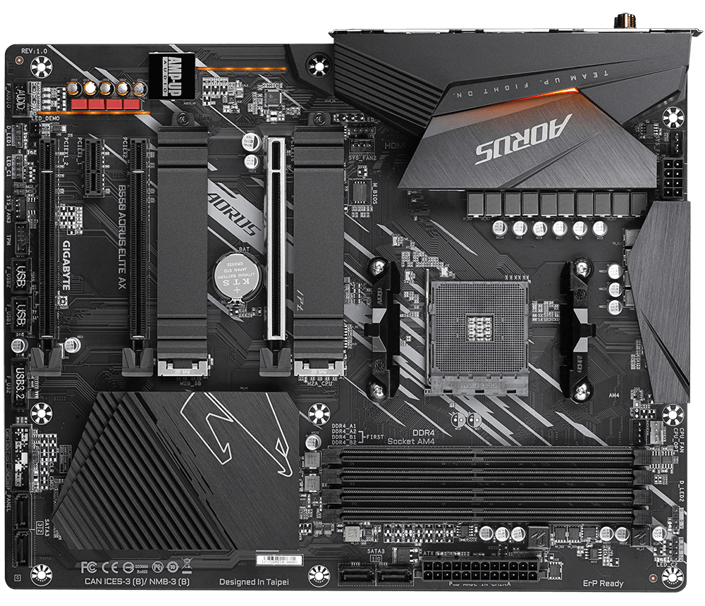 Gigabyte B550 AORUS ELITE AX - AMD - Socket AM4 - 3rd Generation AMD Ryzen 5 - 3rd Generation AMD Ryzen 7 - 3rd Generation AMD Ryzen 9 - DDR4-SDRAM - 128 GB - DIMM