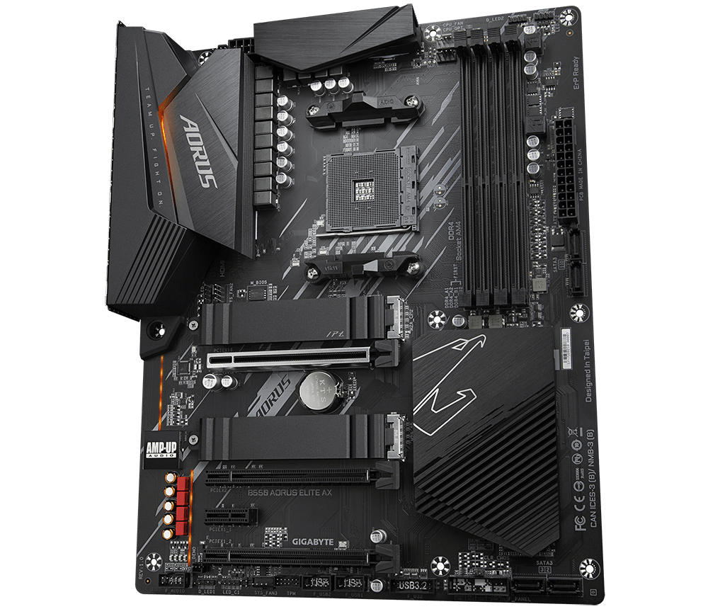 Gigabyte B550 AORUS ELITE AX - AMD - Socket AM4 - 3rd Generation AMD Ryzen 5 - 3rd Generation AMD Ryzen 7 - 3rd Generation AMD Ryzen 9 - DDR4-SDRAM - 128 GB - DIMM