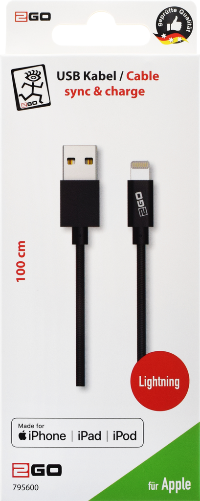 ACV USB Datenkabel - MFI zertifiziert - anthrazit - 100cm - Digital/Daten