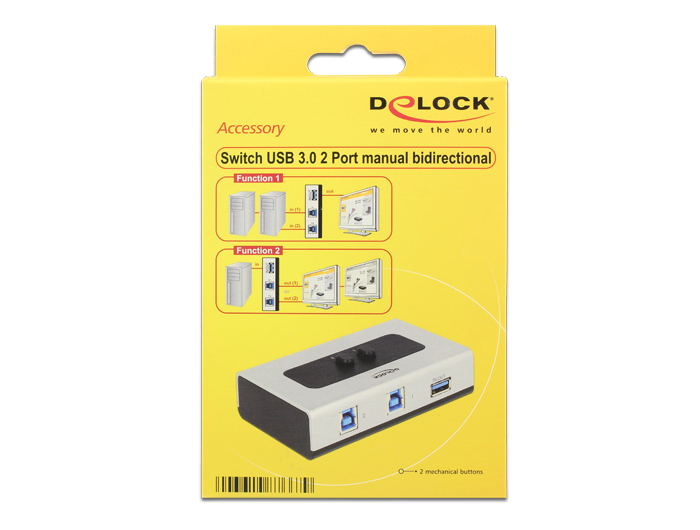 Delock Switch USB 3.0 2 port manual bidirectional - USB-Umschalter für die gemeinsame Nutzung von Peripheriegeräten - 2 x SuperSpeed USB 3.0