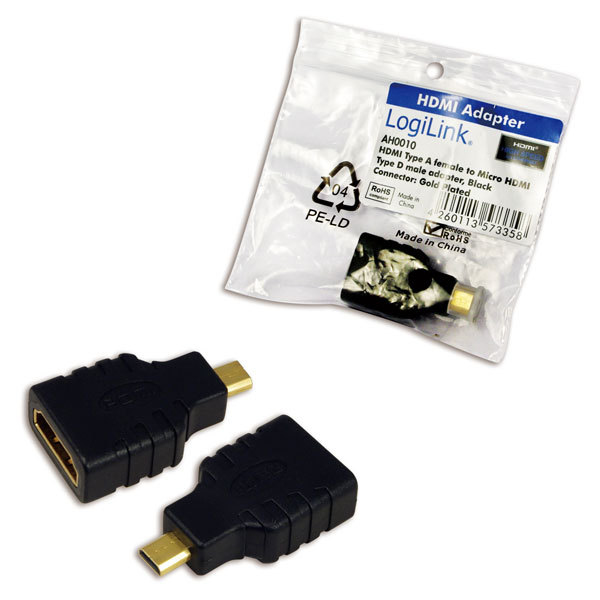 LogiLink AH0010 - HDMI D - HDMI A - Schwarz