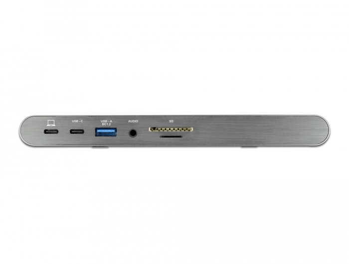 Delock 87772 - Verkabelt - Thunderbolt 3 - 3,5 mm - 10,100 Mbit/s - Grau - MicroSD (TransFlash) - SD