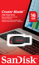 SanDisk Cruzer Blade - 16 GB - USB Typ-A - 2.0 - Ohne Deckel - 2,5 g - Schwarz - Rot