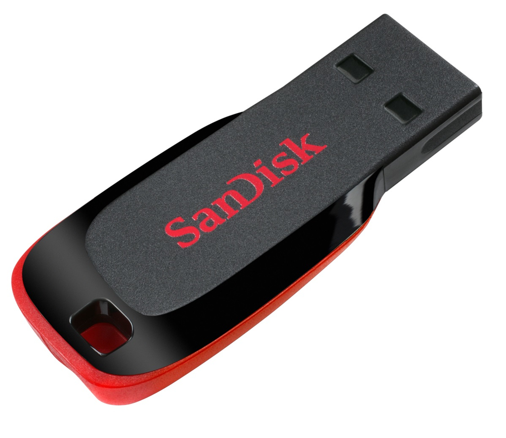 SanDisk Cruzer Blade - 16 GB - USB Typ-A - 2.0 - Ohne Deckel - 2,5 g - Schwarz - Rot