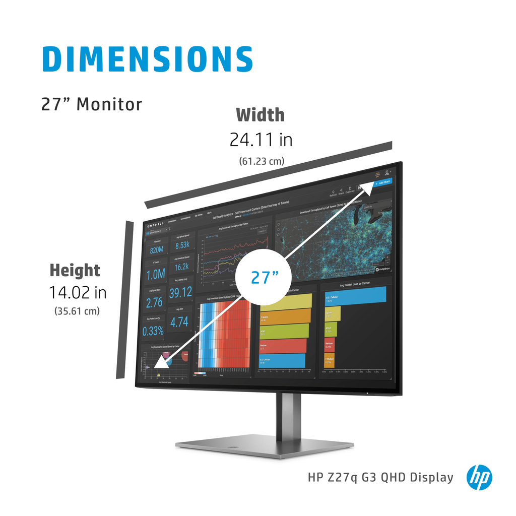 HP Z27q G3 QHD - 68,6 cm (27 Zoll) - 2566 x 1440 Pixel - Quad HD - LED - 5 ms - Silber