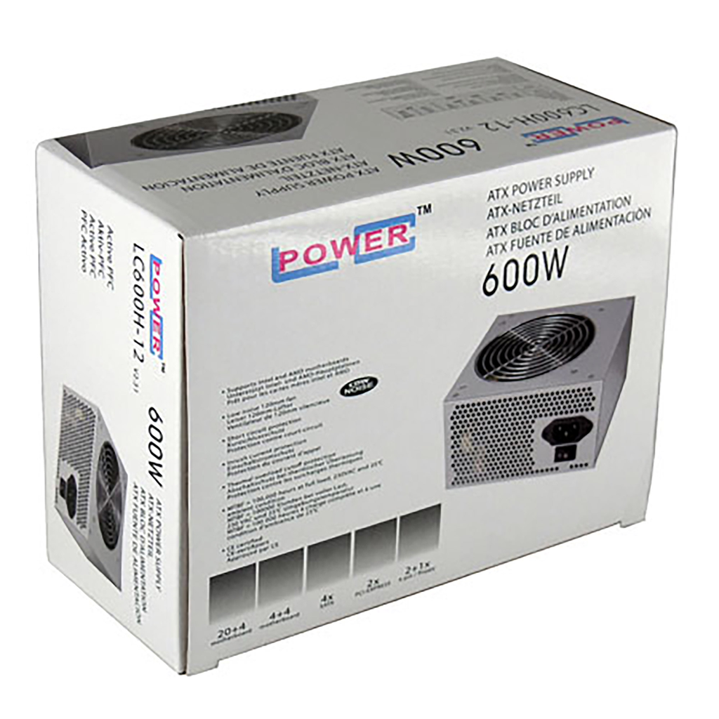 LC-Power LC600H-12 - 600 W - 600 W - 24 A - 20 A - 20 A - 24 A