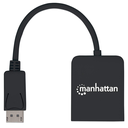 Manhattan DisplayPort auf 2-Port HDMI MST-Hub - Zum Verteilen eines DisplayPort-Signals auf zwei HDMI-Monitore - Anzeigemodi Gespiegelt - Erweitert und Videowand - 4K@30Hz - Stromversorgung über USB - schwarzz - DisplayPort - 2x HDMI - 3840 x 2160 Pixel - Schwarz -