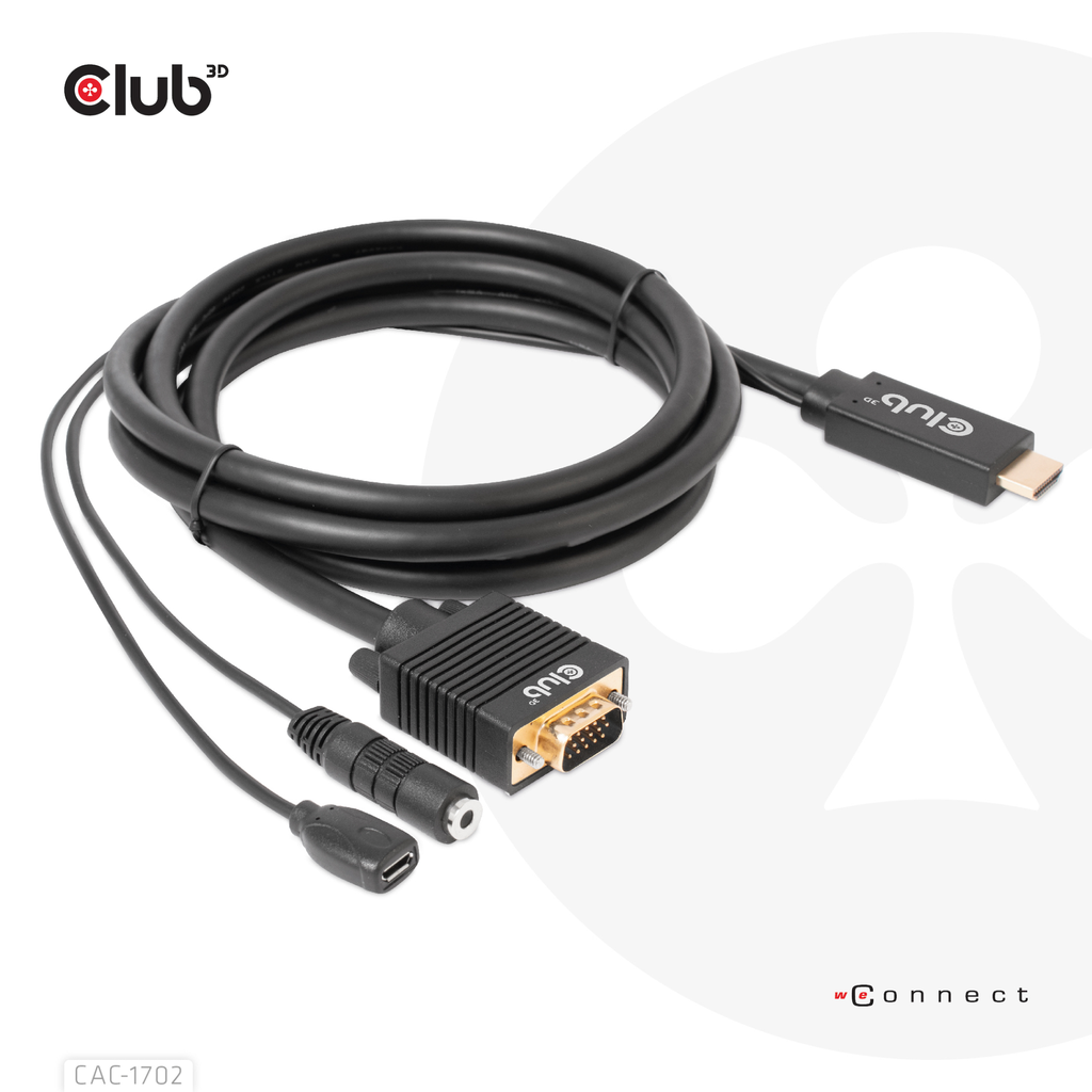 Club 3D HDMI TO VGA CABLE M/M 2m 28AWG - Kabel - Digital/Display/Video