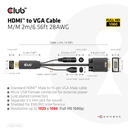 Club 3D HDMI TO VGA CABLE M/M 2m 28AWG - Kabel - Digital/Display/Video