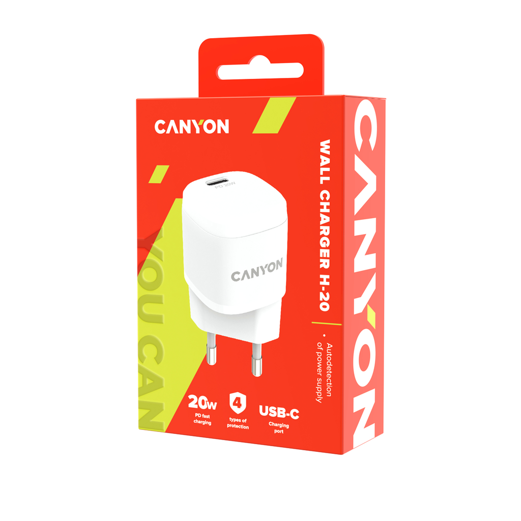 Canyon Ladegerät 1xUSB-C 20W Power Delivery white retail