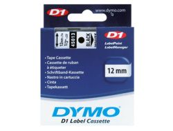 Dymo D1 Schriftband 12 mm x 7 m schwarz auf weiß 45013 - Etiketten/Beschriftungsbänder