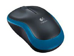 Logitech LGT-M185B - Beidhändig - Optisch - RF Wireless - 1000 DPI - Schwarz - Blau