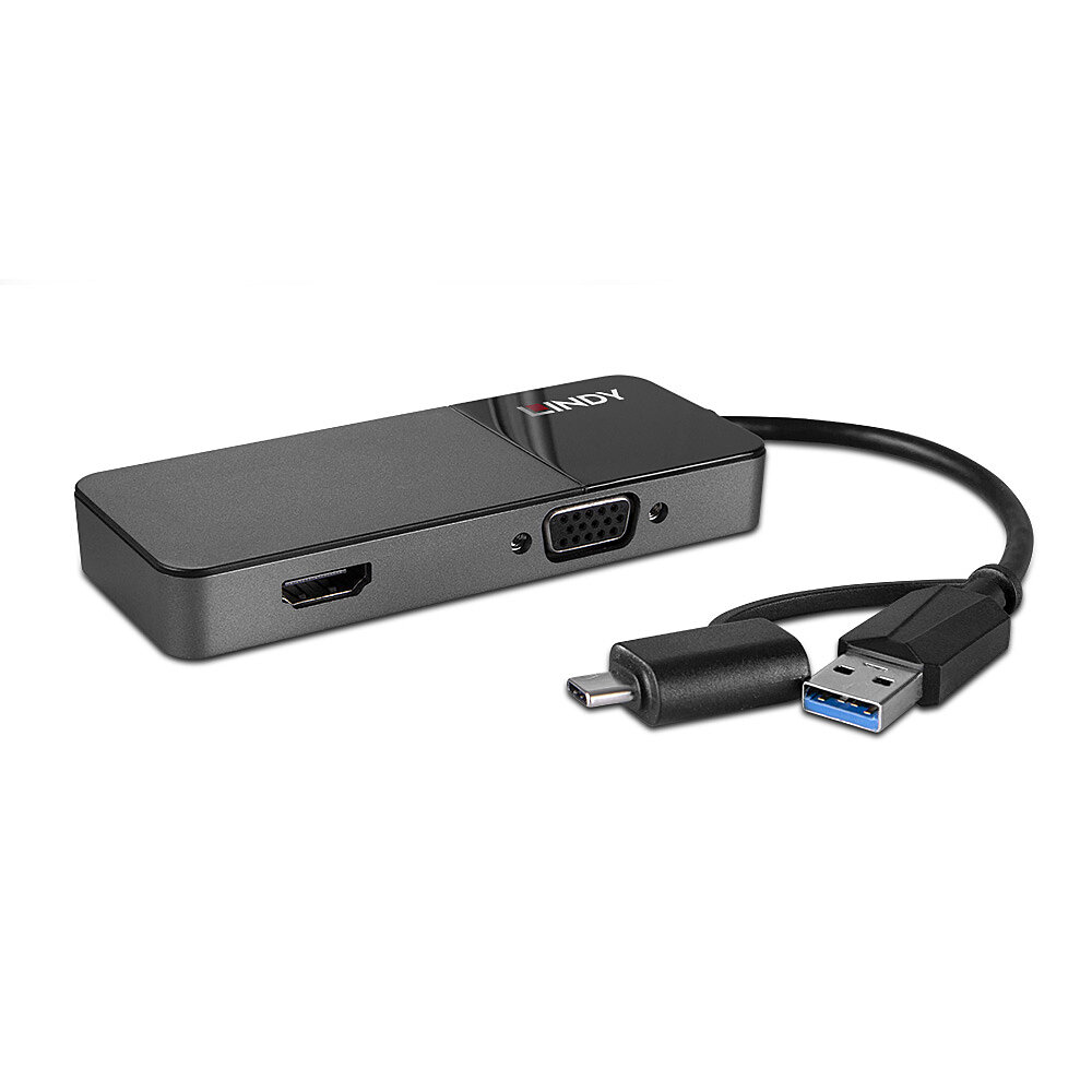Lindy Konverter USB 3.0 Typ A und C auf HDMI & VGA - Converter - USB 3.0