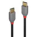 Lindy 0.5m USB 2.0 Type C Cable - Anthra Line - 0.5 m - USB C - USB C - USB 2.0 - 480 Mbit/s - Black - Grey